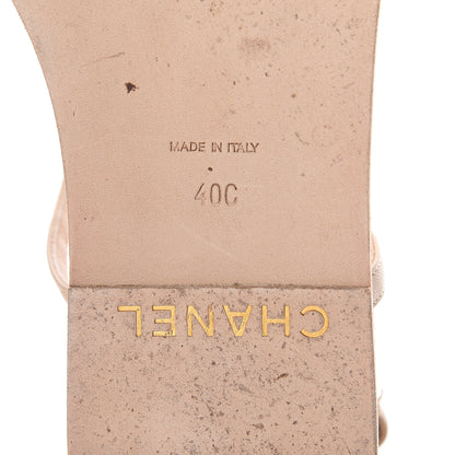 Chanel Lambskin CC Chain Thong Sandals 40 Beige 5 of 6