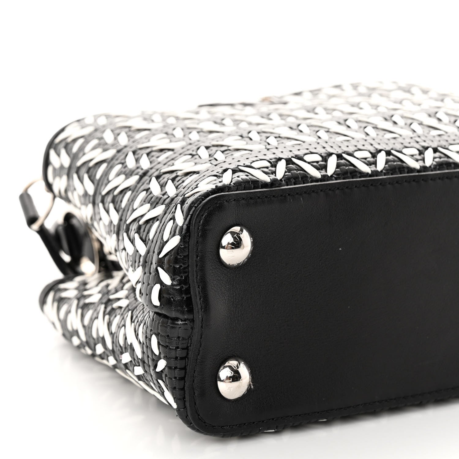 Louis Vuitton Calfskin Plaited Capucines BB Black 8 of 9