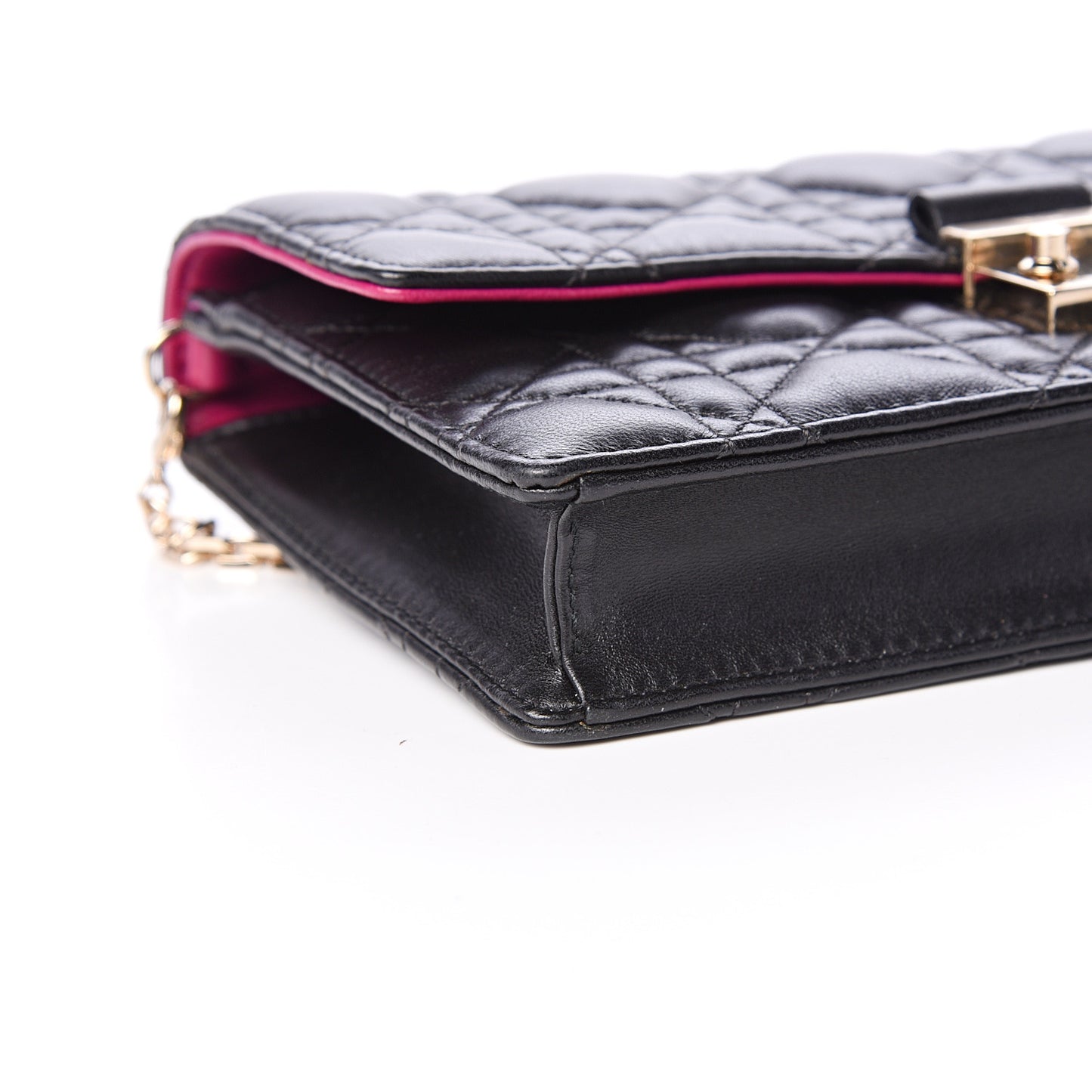 Lambskin Cannage Miss Dior Promenade Pouch Black