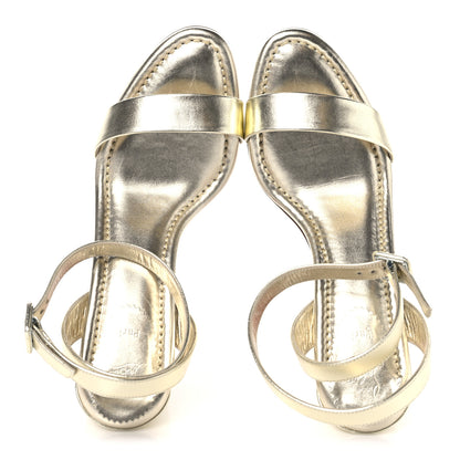 Christian Louboutin Kid Laminato Miss Sabina 85 Sandals 41 Platine 2 of 9