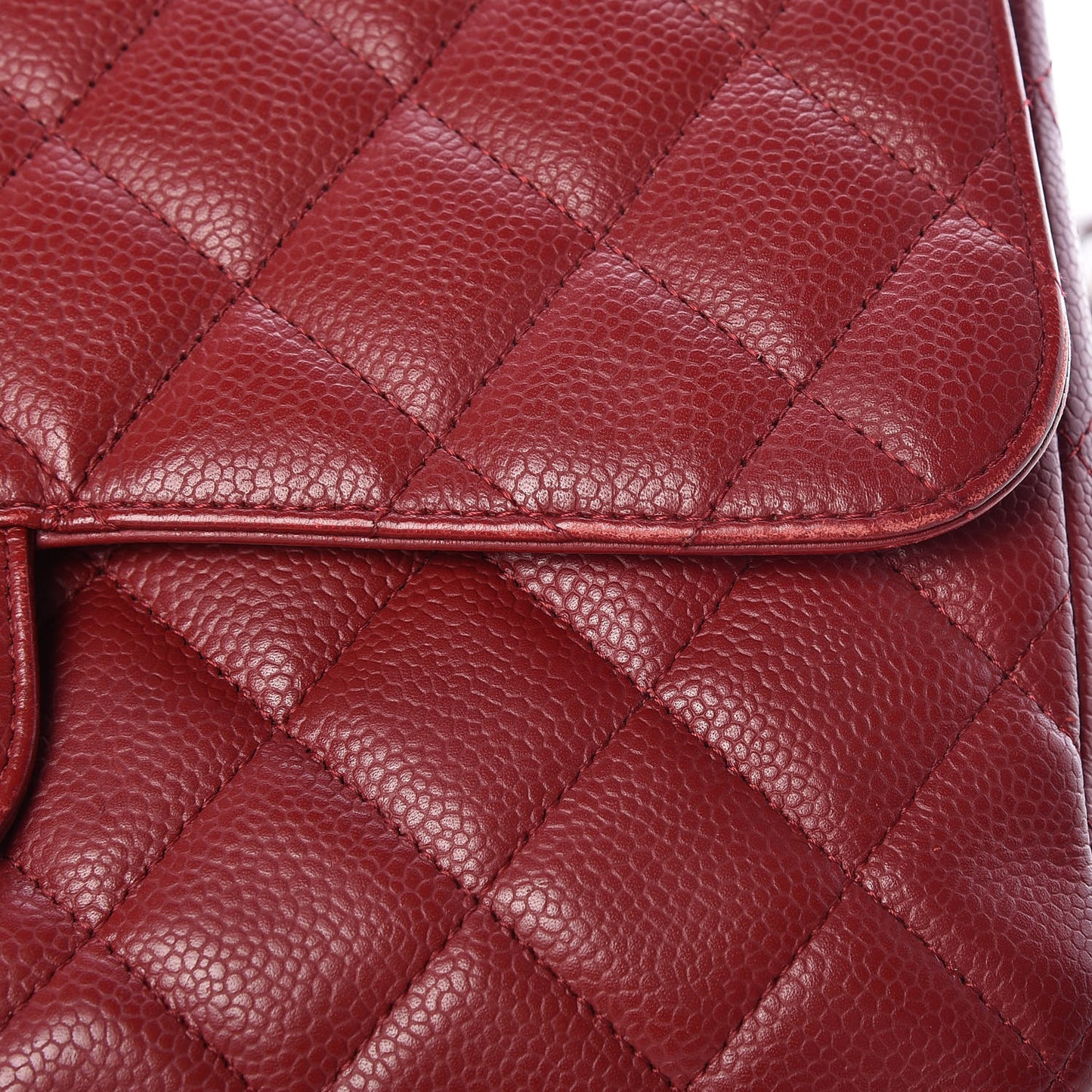 Caviar Quilted Jumbo Single Flap Red