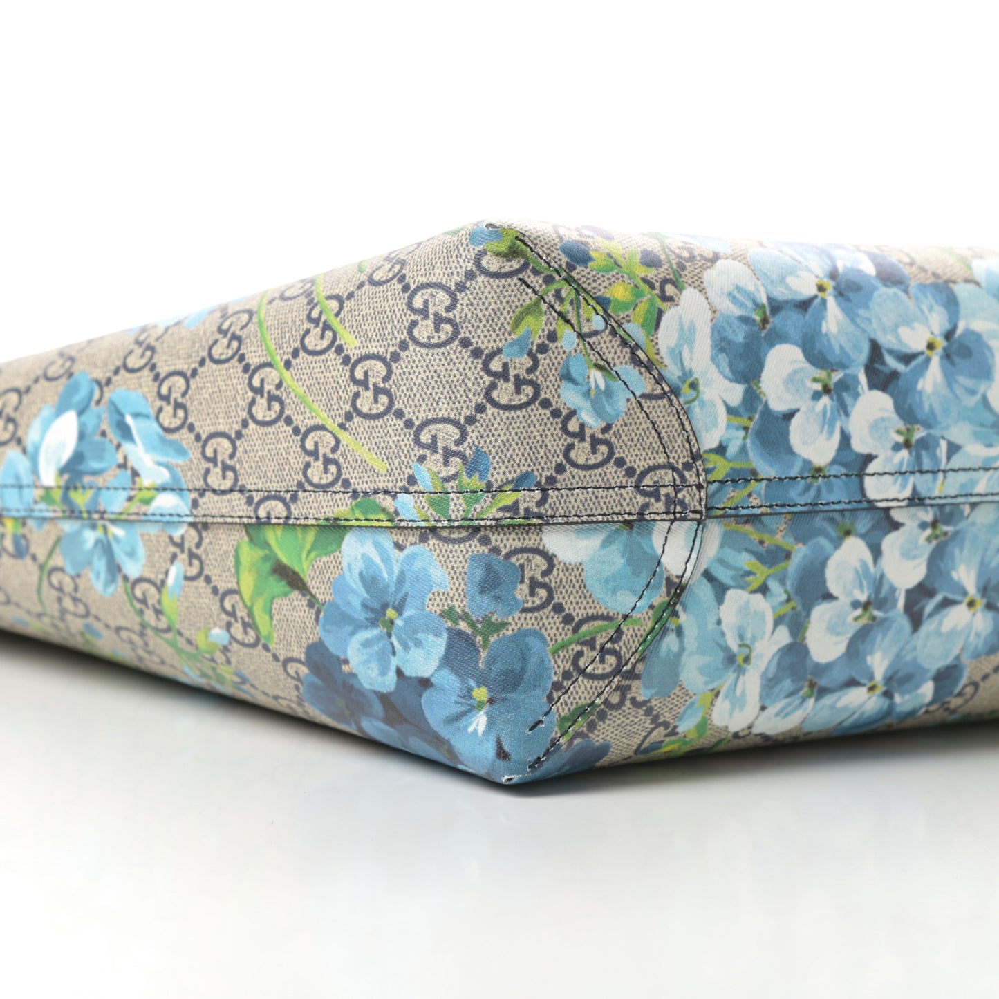 GG Supreme Monogram Blooms Medium Reversible Tote Beige Blue Navy