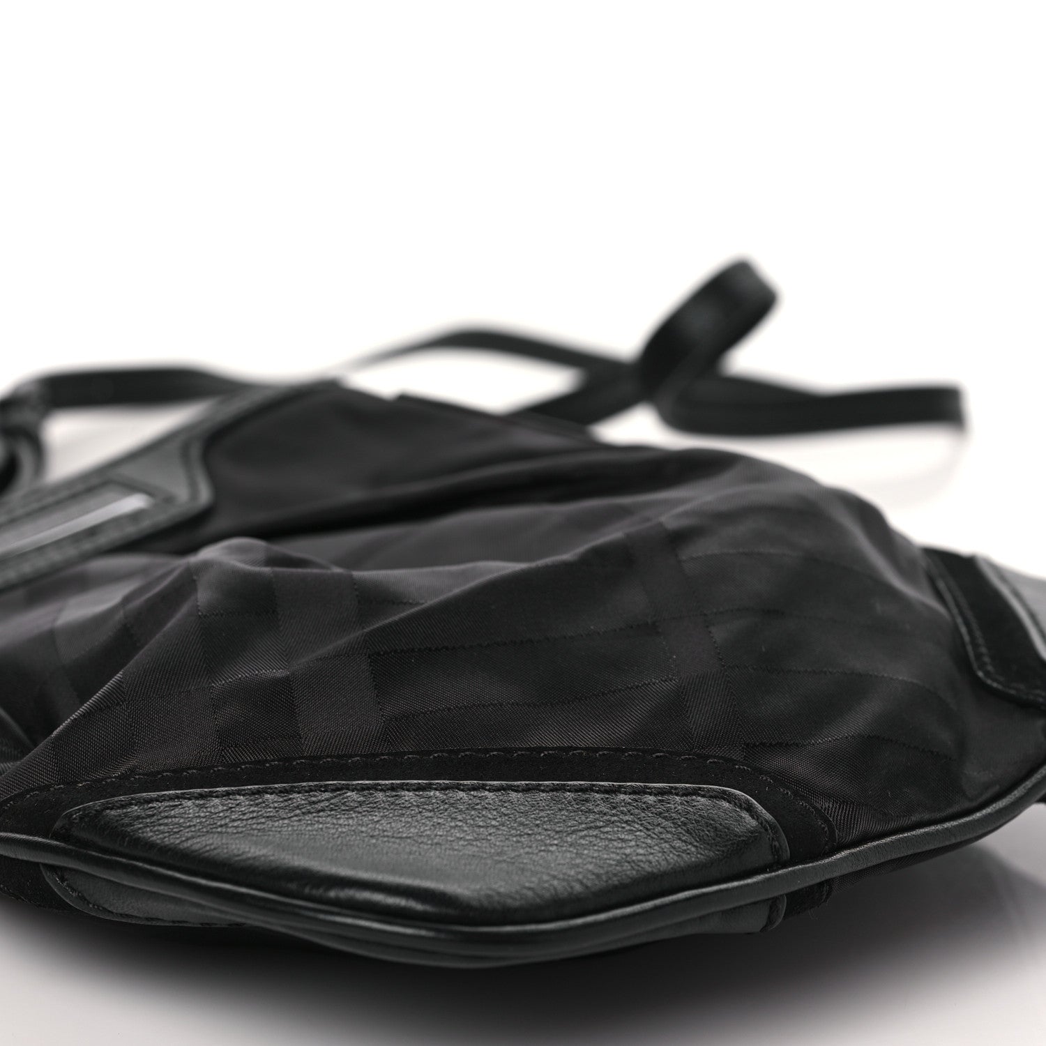 Burberry Nylon Tonal Check Crossbody Black 6 of 7