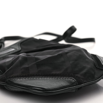 Burberry Nylon Tonal Check Crossbody Black 6 of 7