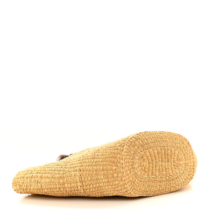 Loewe Raffia Calfskin Shell Basket Tote Natural Beige 4 of 9