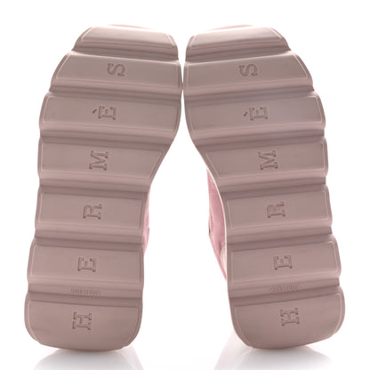Hermes Parachute Fabric Calfskin Impulse Sneakers 37 Rose Porcelaine 7 of 8