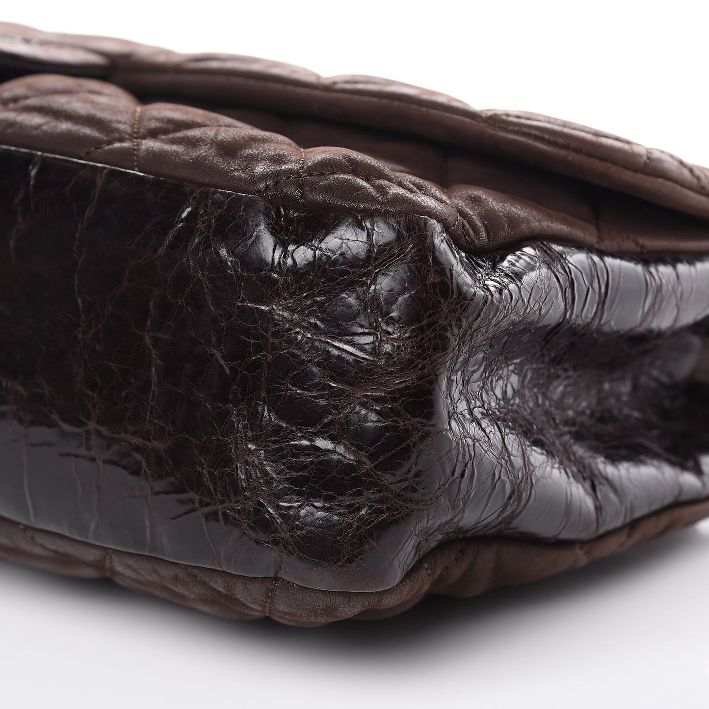 Iridescent Calfskin Jumbo In The Mix Flap Brown