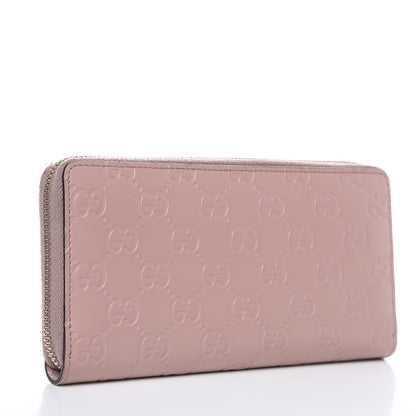 Gucci Guccissima Bow Zip Around Wallet Pink 3 of 13
