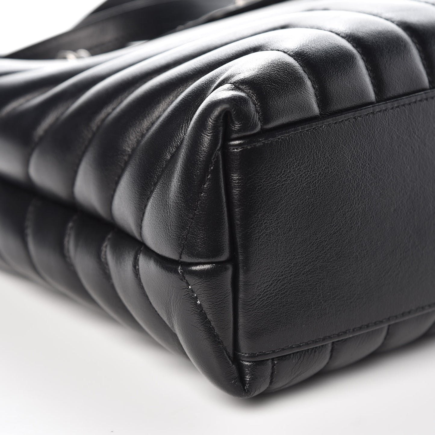 Calfskin Y Quilted Monogram Small Loulou Shopper Black