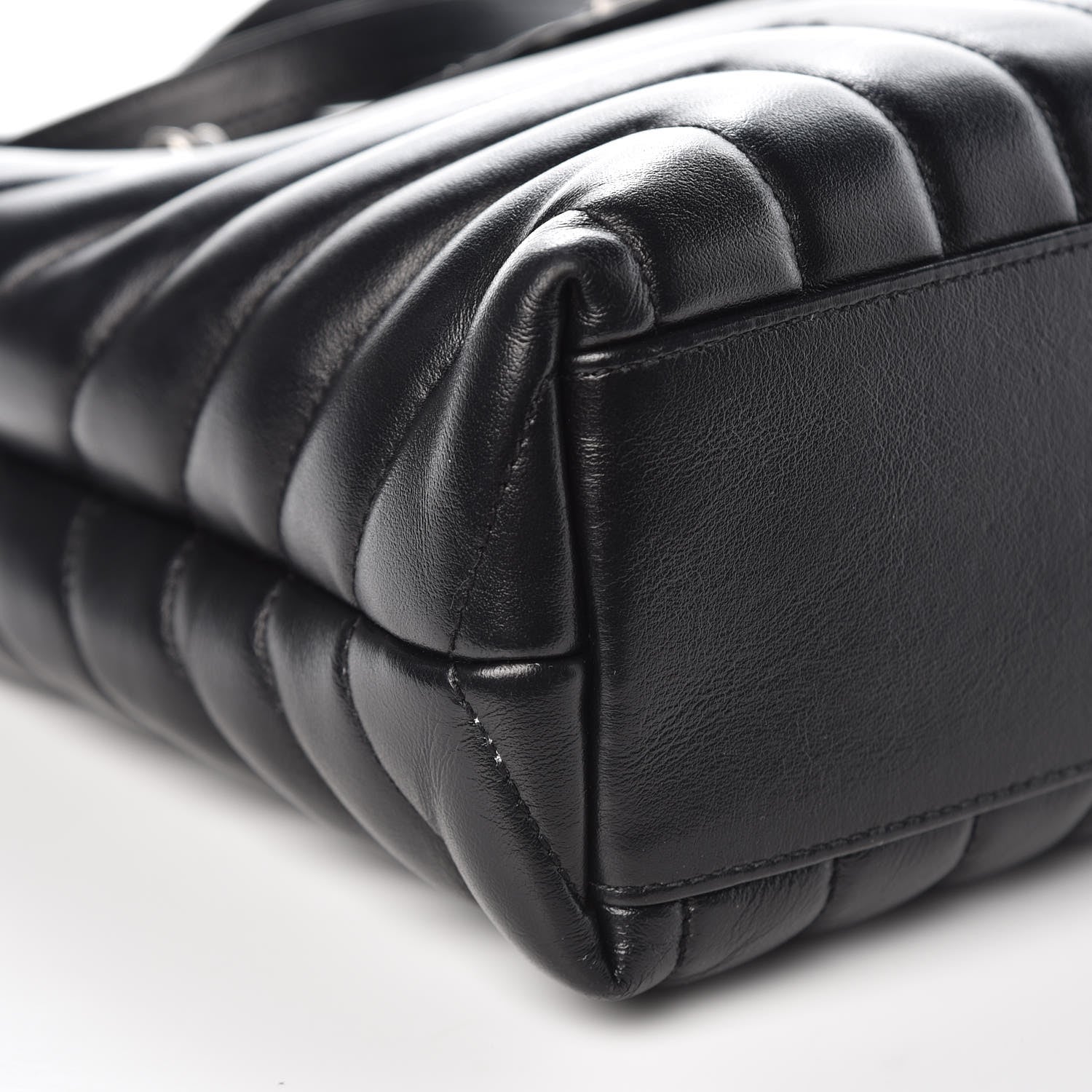 Saint Laurent Calfskin Y Quilted Monogram Small Loulou Shopper Black 12 of 14