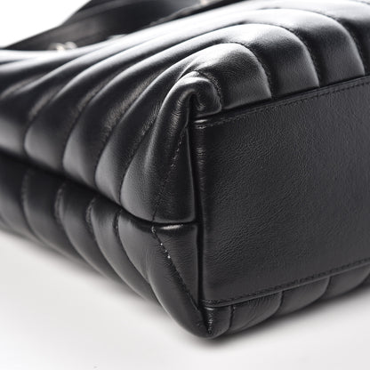 Saint Laurent Calfskin Y Quilted Monogram Small Loulou Shopper Black 12 of 14