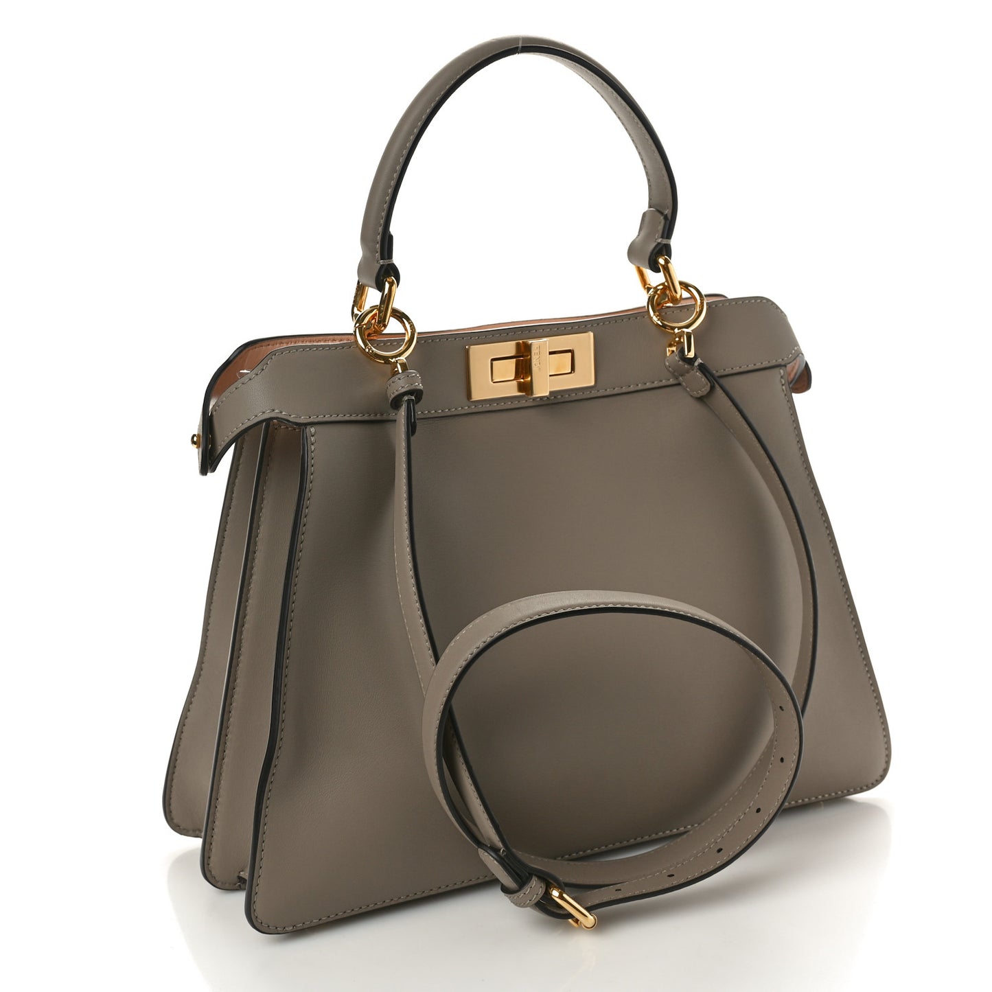 Vitello Seta Astrakan Intarsio Geometric Medium Peekaboo I SEE U Satchel Tortora