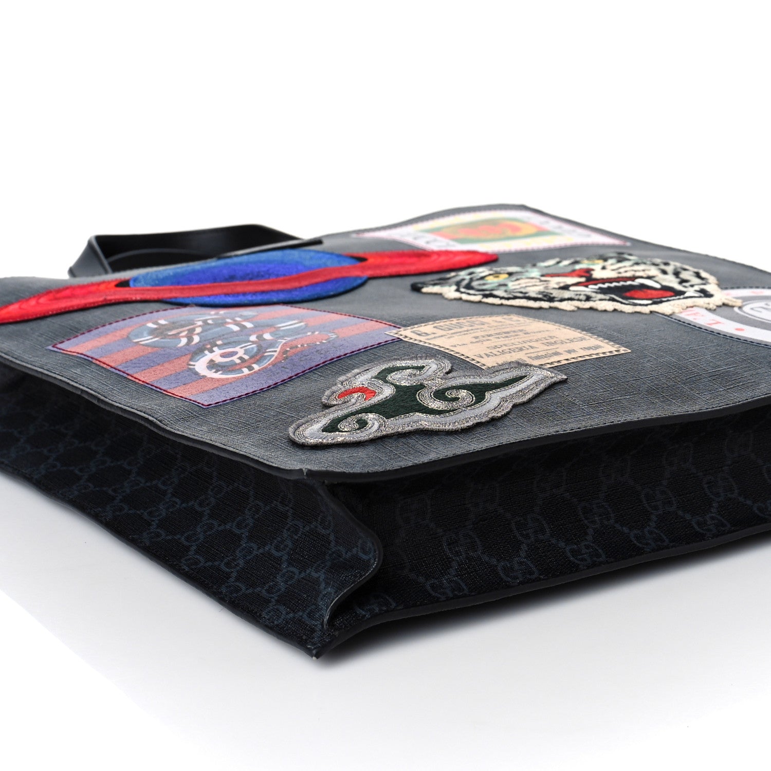 Gucci GG Supreme Monogram Night Courrier Vertical Tote Black Multicolor 8 of 9