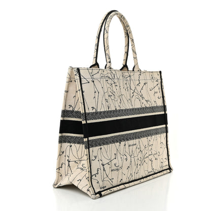 Christian Dior Canvas Embroidered Zodiac Book Tote Latte Multicolor 3 of 10