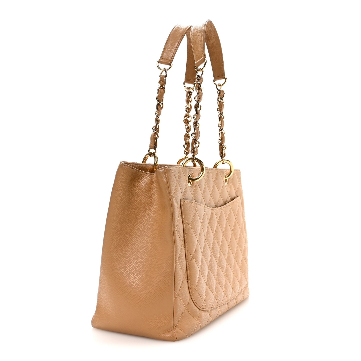 Caviar Quilted Grand Shopping Tote GST Beige