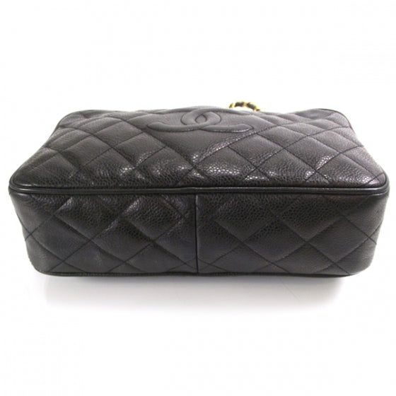 Caviar Quilted Shoulder Bag Black