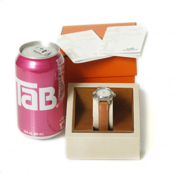 Hermes Stainless Steel Barenia 28mm Nomade Kinetic Quartz Watch Fauve 9 of 9