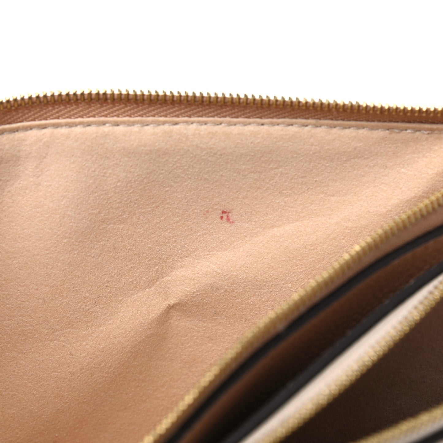 Empreinte Double Zip Pochette Beige Rose Creme