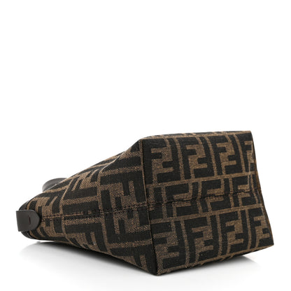 Fendi Fabric Jacquard Vitello Grace FF 1974 Mini Roll Tote Tobacco Moro Ebano 4 of 9