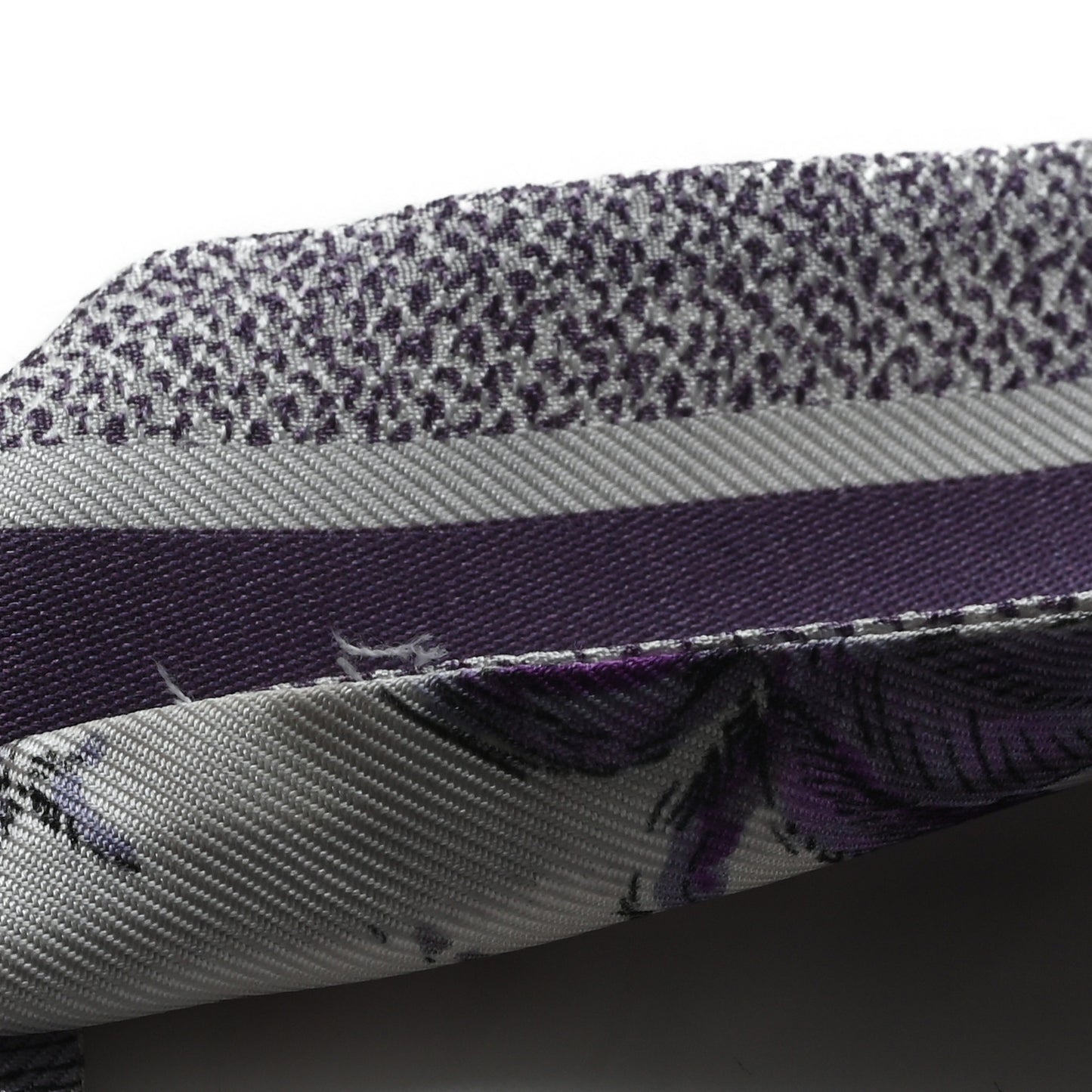 Silk Mitzah Scarf White Purple