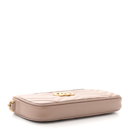 Gucci Calfskin Matelasse Mini GG Marmont Chain Crossbody Bag Porcelain Rose 4 of 10