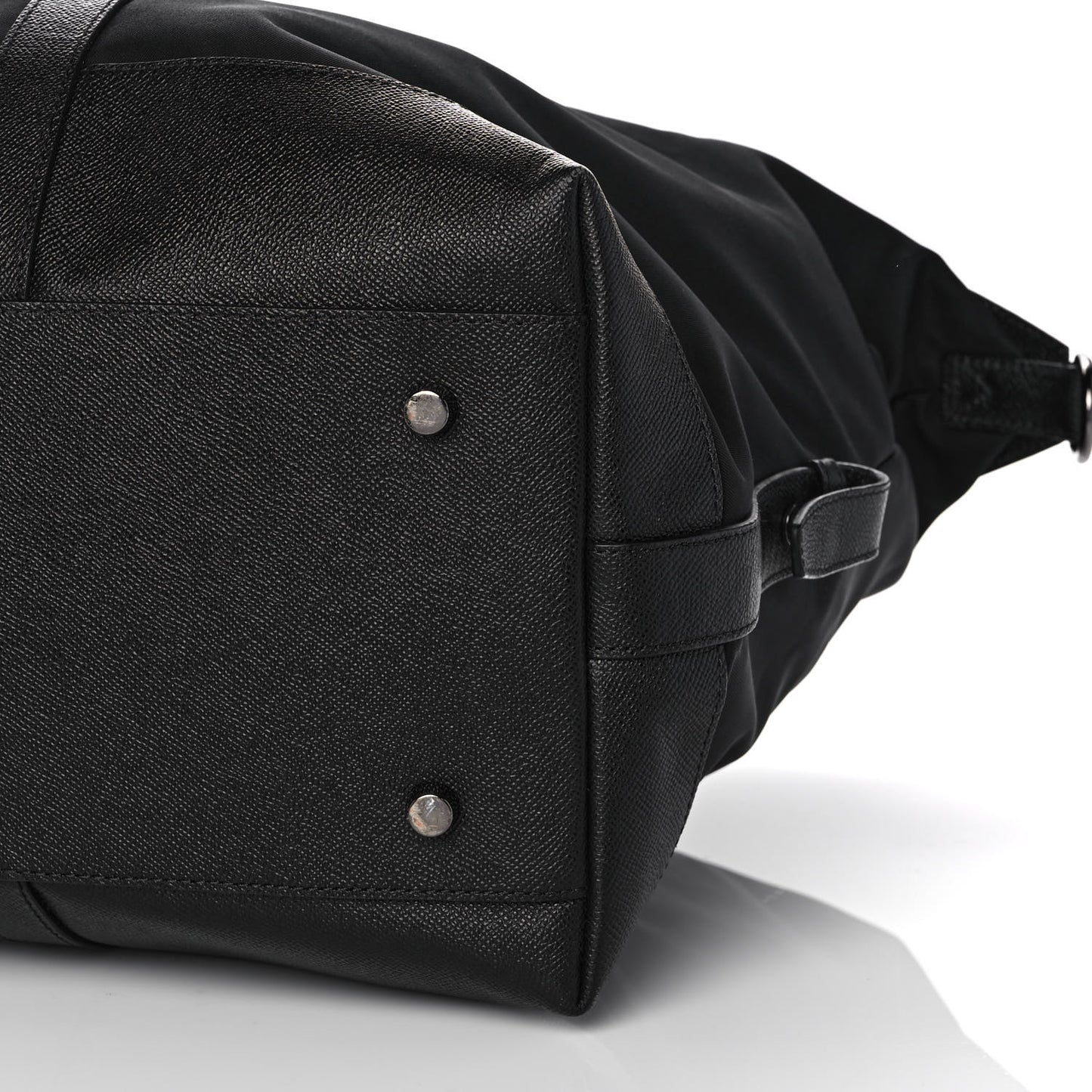 Calfskin Nylon Duffle Bag Black