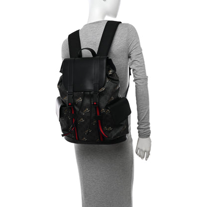 Gucci Soft GG Supreme Monogram Appia Calfskin Web Double Buckle Backpack Black 2 of 11