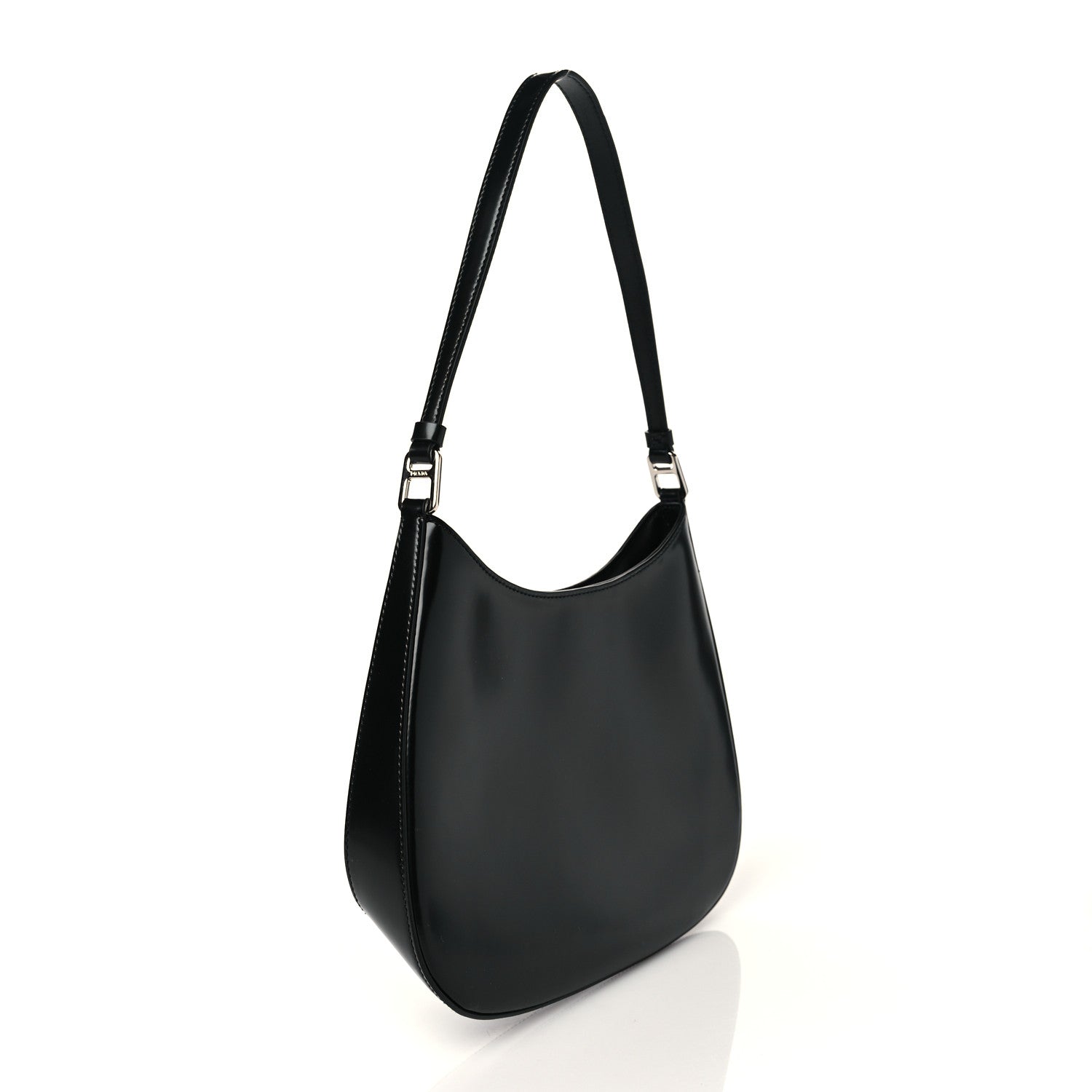 Prada Spazzolato Cleo Shoulder Bag Black 2 of 8