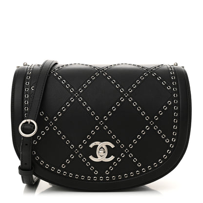 Chanel Calfskin Coco Eyelets Small Flap Bag Black 1 of 14