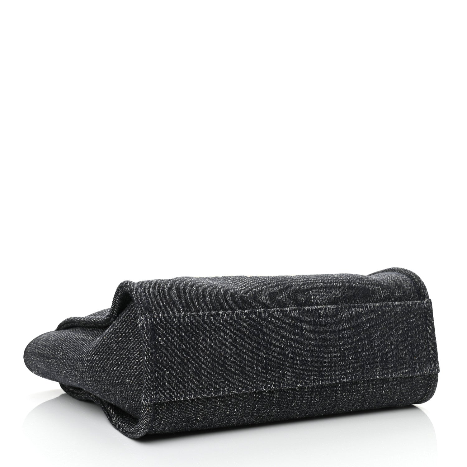 Chanel Denim Small Deauville Tote Dark Blue White 5 of 12