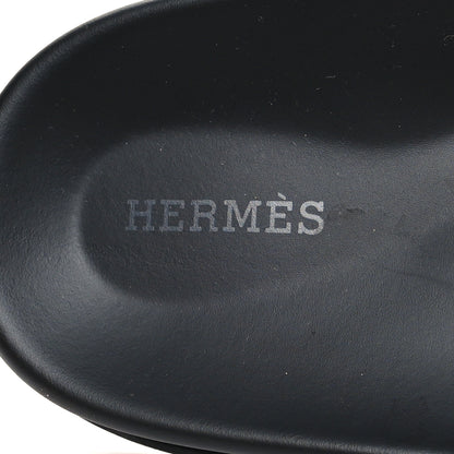 Hermes Canvas Calfskin Mens Chypre Sandals 42 Kaki Black 8 of 9