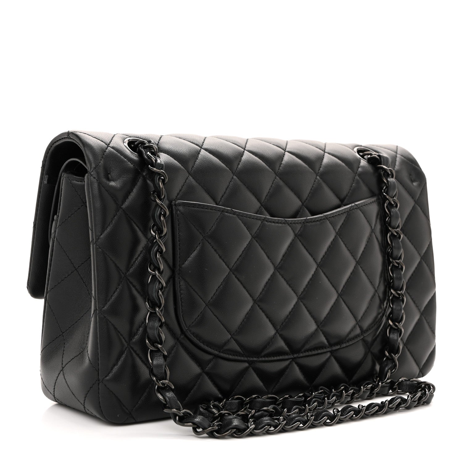 Chanel Lambskin Quilted Medium Double Flap So Black 3 of 10