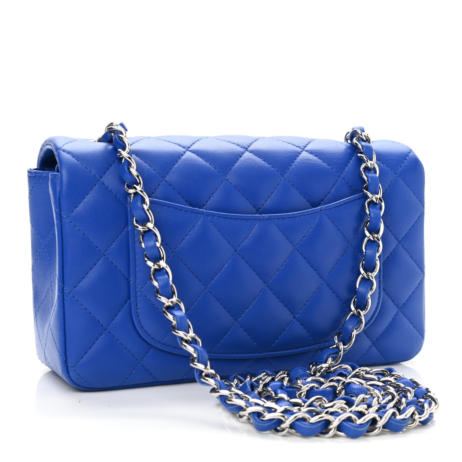 Chanel Lambskin Quilted Mini Rectangular Flap Royal Blue 3 of 10