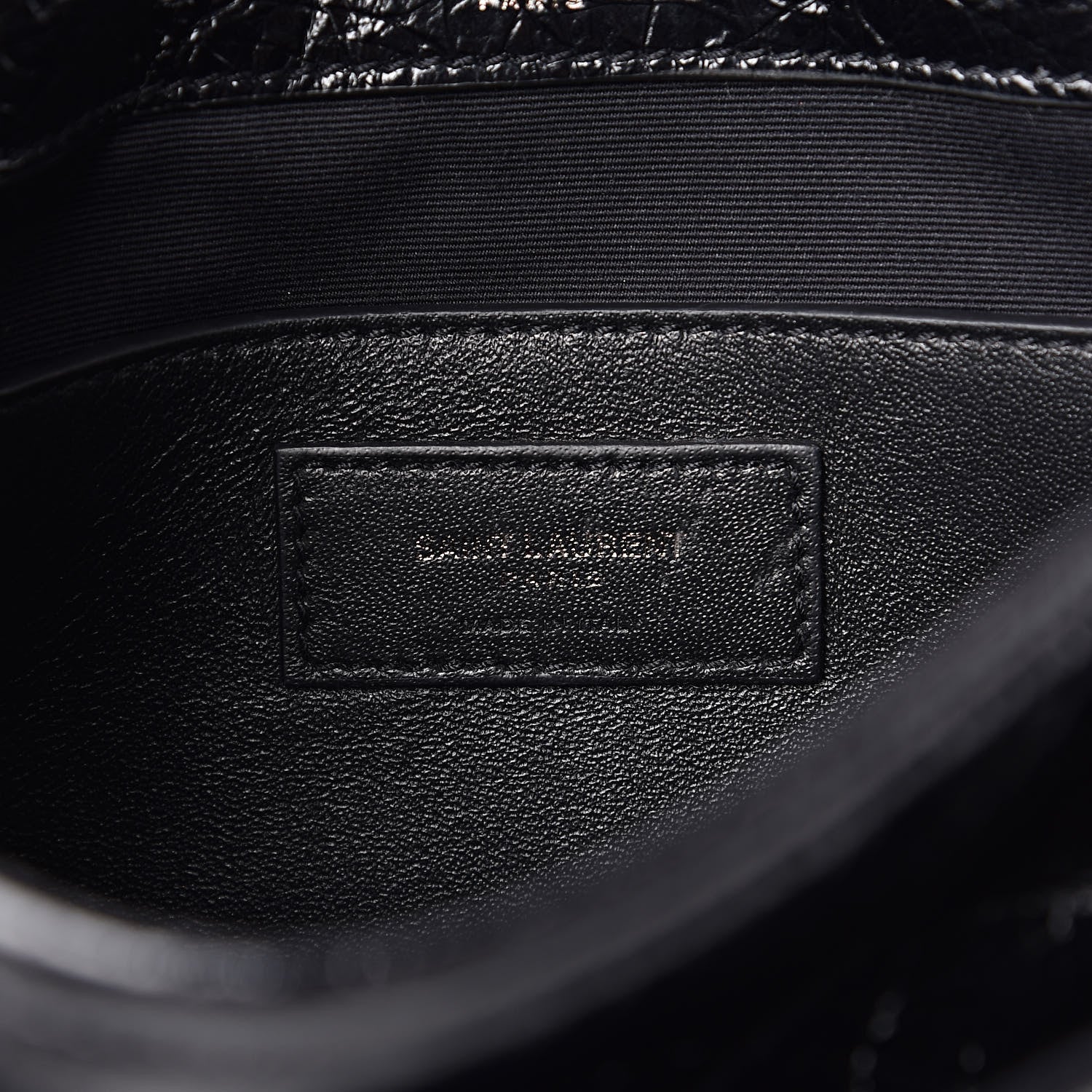 Saint Laurent Crinkled Calfskin Matelasse Monogram Baby Niki Chain Satchel Black 6 of 10