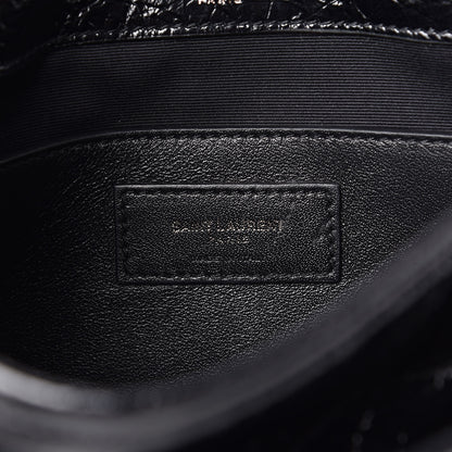 Saint Laurent Crinkled Calfskin Matelasse Monogram Baby Niki Chain Satchel Black 6 of 10