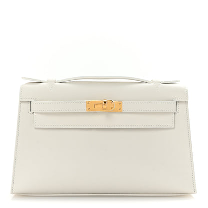 Hermes Swift Kelly Pochette Clutch New White 1 of 7