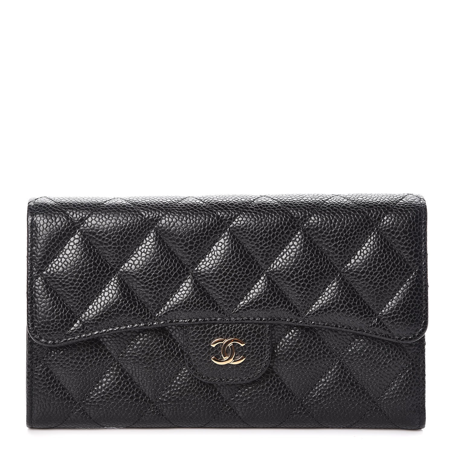 Chanel Caviar Quilted Large Flap Wallet Black 1 of 9