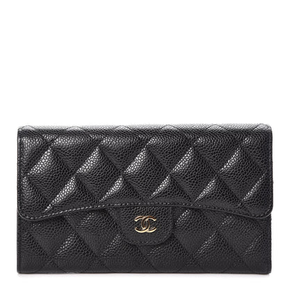 Chanel Caviar Quilted Large Flap Wallet Black 1 of 9