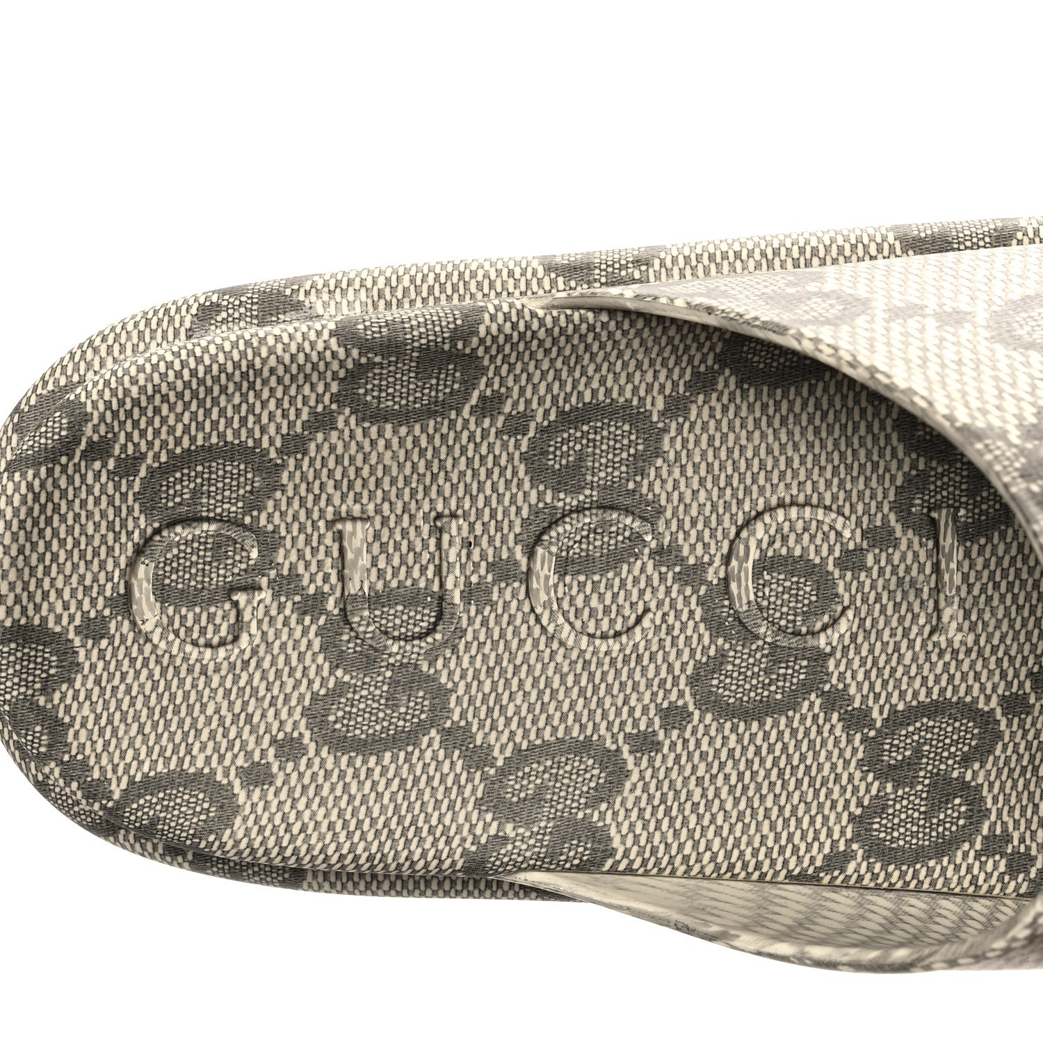 Gucci Cubic Rubber GG Monogram Womens Interlocking G Platform 42mm Slide Sandals 38 Beige Ebony 5 of 8