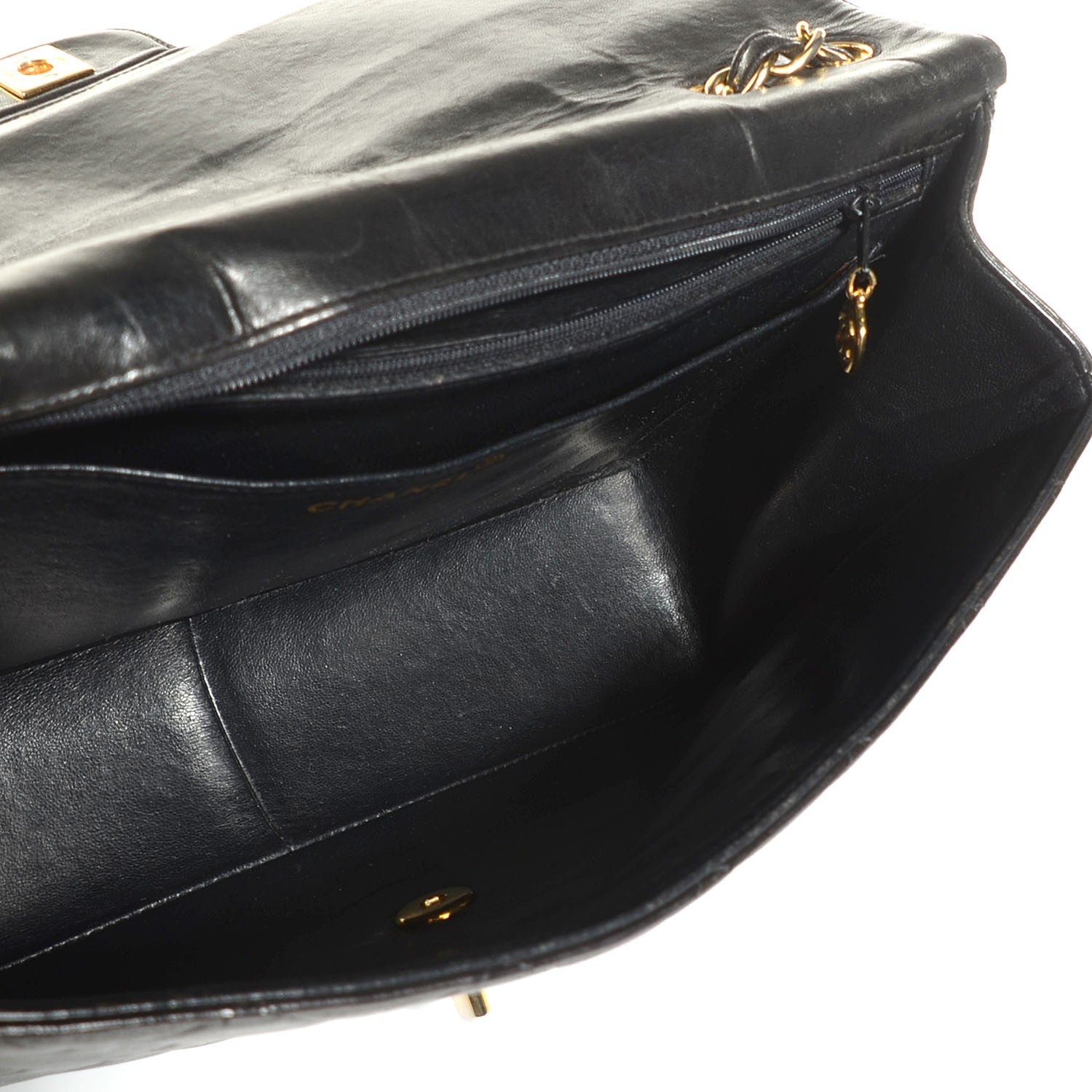 Chanel Lambskin Quilted Jumbo Flap Black 5 of 10