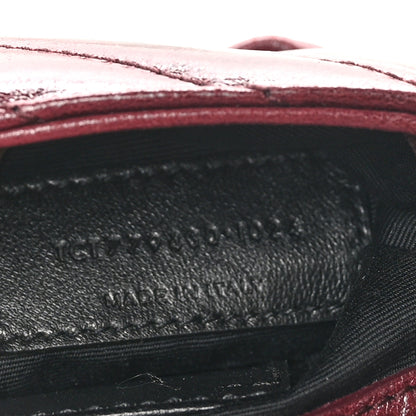 Saint Laurent Shiny Calfskin Matelasse Chevron Monogram Mini College Bag Deep Hot Wine 7 of 11