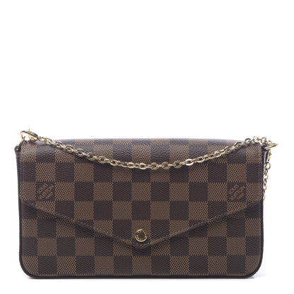 Louis Vuitton Damier Ebene Pochette Felicie Chain Wallet 1 of 12