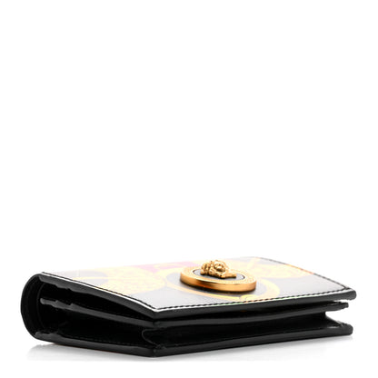 Versace Calfskin Medusa Barocco Rodeo Print Card Holder Wallet Black Multicolor 4 of 10