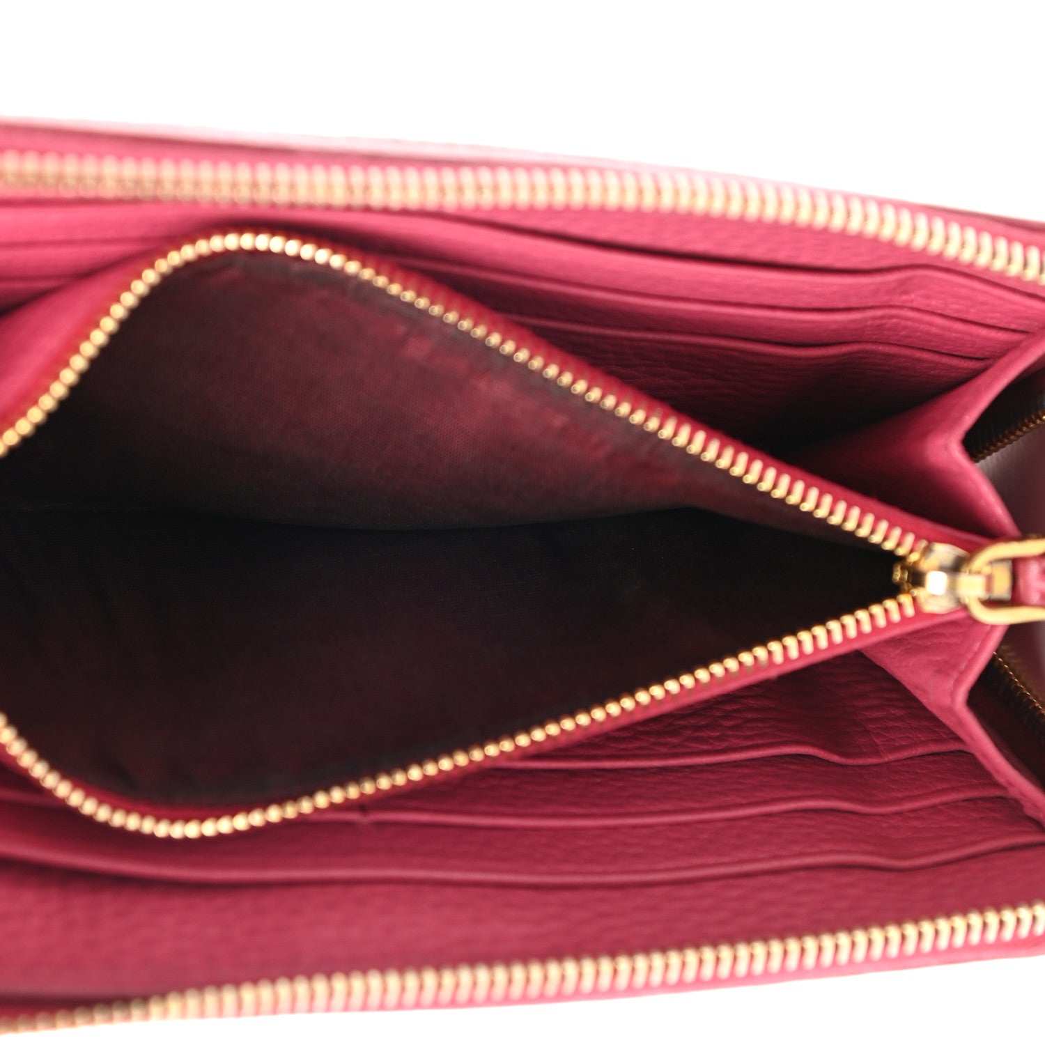 Prada Vitello Daino Zip Around Wallet Peonia 6 of 10