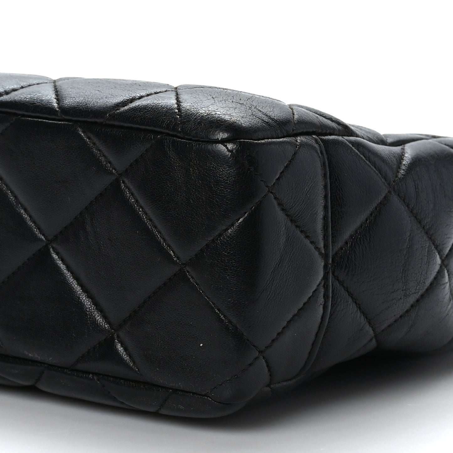 Lambskin Quilted Shopping Tote Black