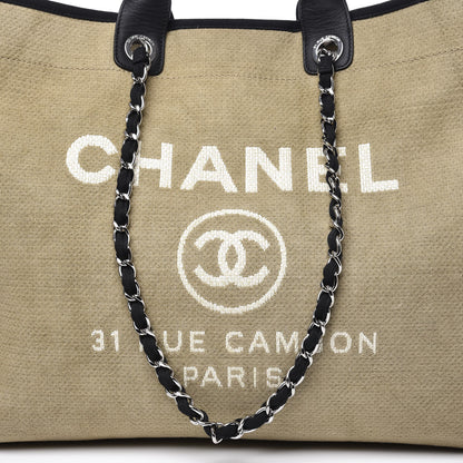 Chanel Canvas Extra Large Deauville Tote Beige Black 12 of 12