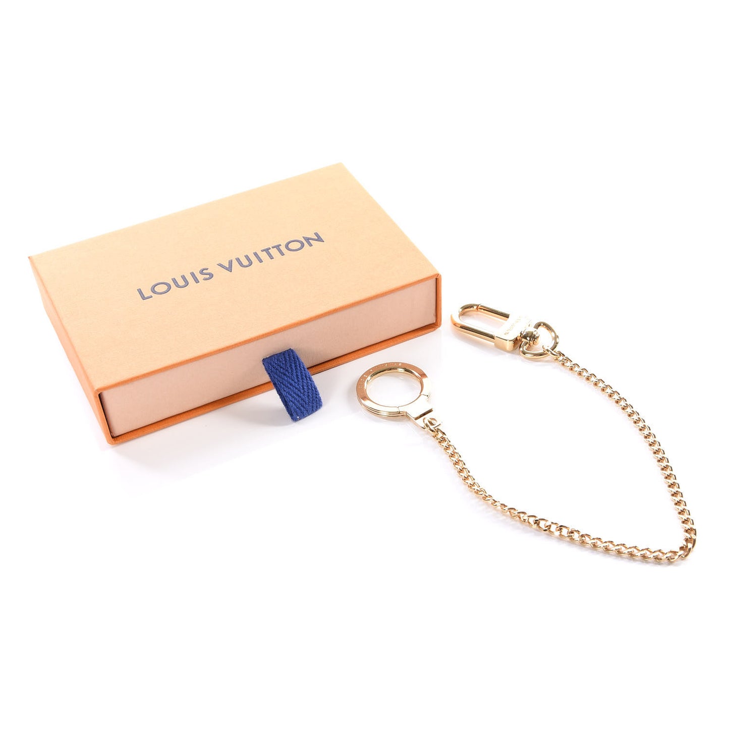 Metal Pochette Extender Key Ring Chain Gold