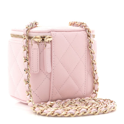 Chanel Caviar Quilted Mini Vanity Case With Chain Light Pink 3 of 11