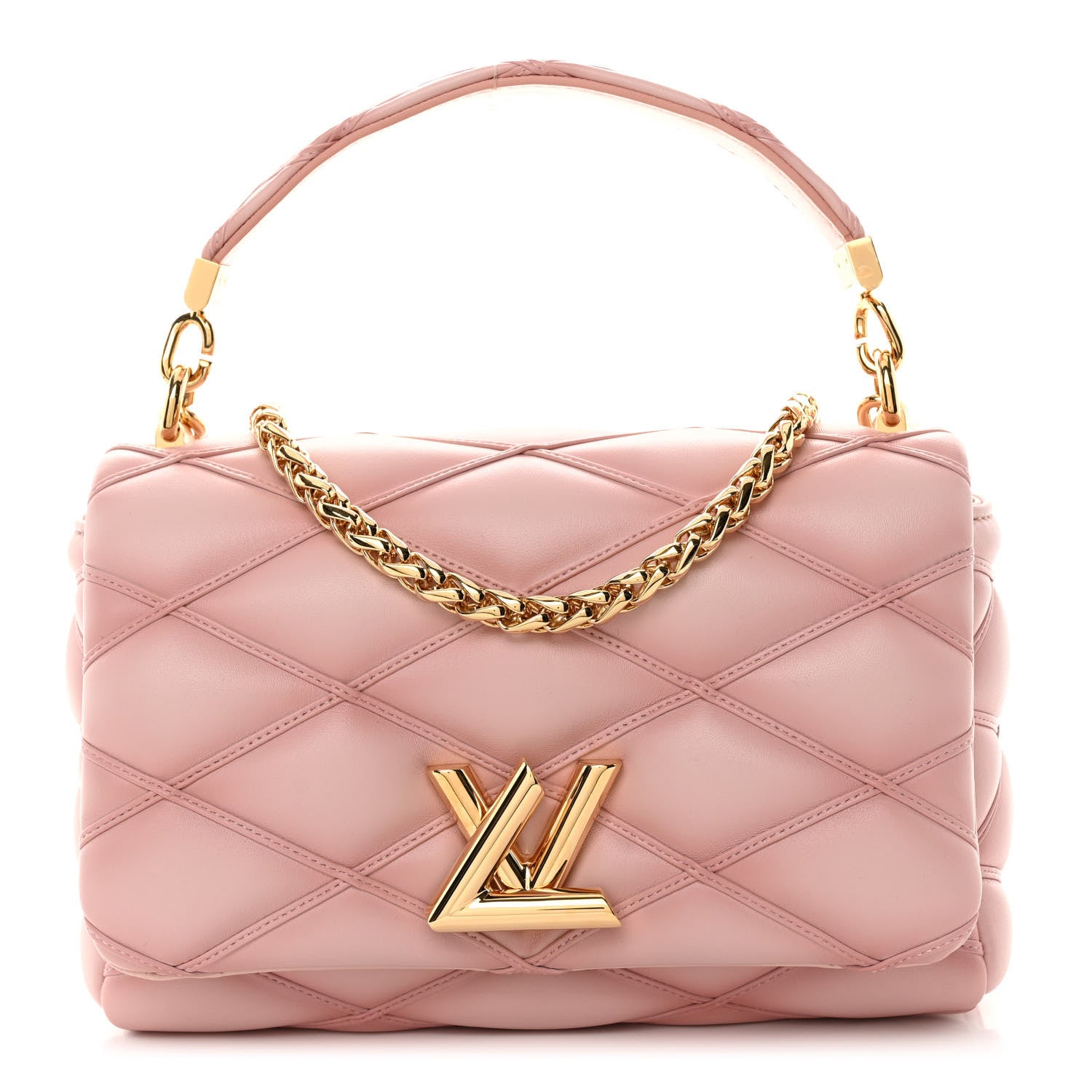 Louis Vuitton Lambskin Malletage Top Handle GO-14 MM Rosabella 3 of 10