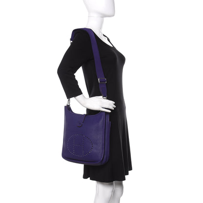 Hermes Taurillon Clemence Evelyne III PM Iris 2 of 8